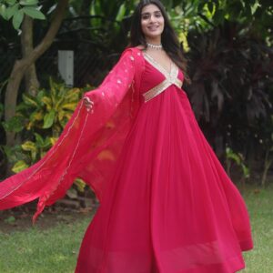 Ka 1067 faux blooming wholesale gown with dupatta