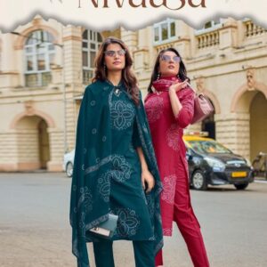 kadlee nivaasa series 3001-3004 Dhabu Cotton Print readymade suit