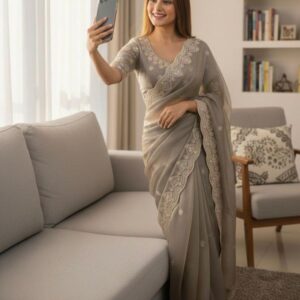 kc 915 silk sequence work saree for womens