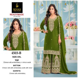 khas 4503 readymade chinon silk pakistani plazzo suits