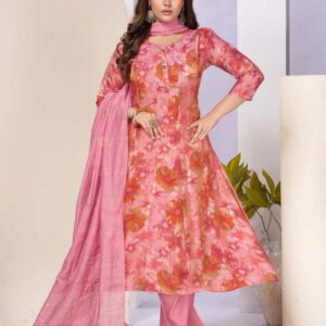 manjho vedika PREMIUM QUALITY GLASS SATIN PRINTS ANARKALI readymade suit