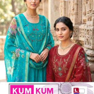 mitroo kum kum vol 2 series 1001-1008 mul chanderi readymade suit