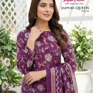Nafisa Jaipuri Queen Vol-3 series 3001-3006 Soft Cotton Print wholesale suit