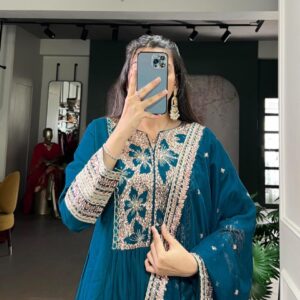 nnk3034 roman silk readymade ethnic style 3pcs dress