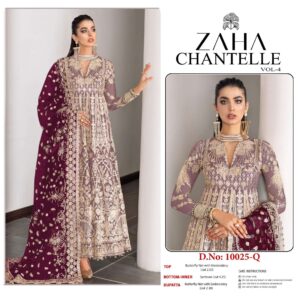 sajida designer chantelle vol 4 series 10025 butterfly net pakistani suit