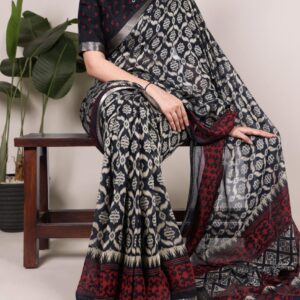 ynf7020 polyester viscose chanderi printed sarees