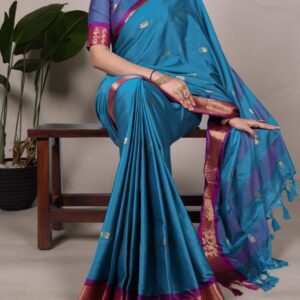 ynf7406 trendy cotton silk Weaving Work With Paithani Concept sarees