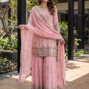 dvd 5152 readymade faux georgette kurti sharara with dupatta in wholesale surat