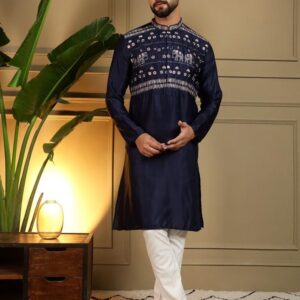 grand utsav 2 .0 premium silk sequence work full stitch mens kurta in wholesale surat