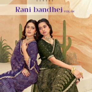 kiyra rani bandhej vol 4 series 01 to 06 georgette shop trendy sarees in wholesale surat