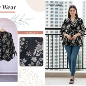 rajnandini avni series 7036 to 7043 fully stitch cotton western tops in wholesale surat