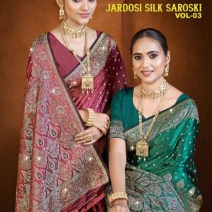 Saroj Jardosi satin saroski vol.3 series 1001 to 1005 Satin silk saree in wholesale surat