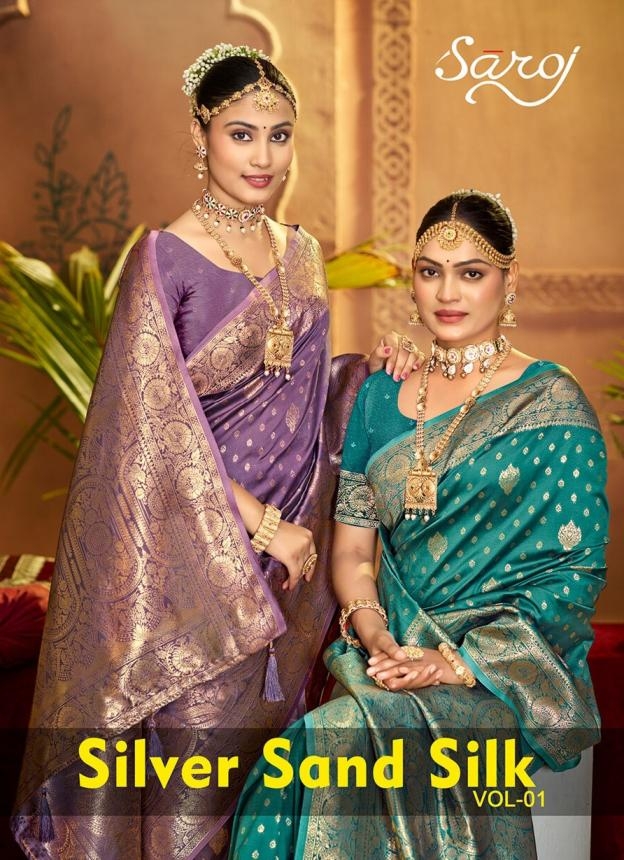 saroj silver sand silk vol 1 series 1001 to 1004 50 600 silk saree in wholesale surat 2026 03 07 19 Saroj Silver sand silk vol.1 series 1001 to 1004 50*600 Silk Saree in wholesale surat Rehmat Boutique Saroj Silver sand silk vol.1 series 1001 to 1004 50*600 Silk Saree in wholesale surat